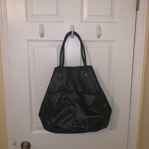 Black snake print large bag
